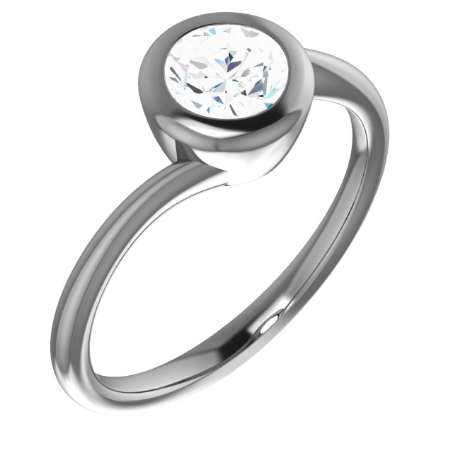 Bezel-Style Solitaire Engagement Ring or Band