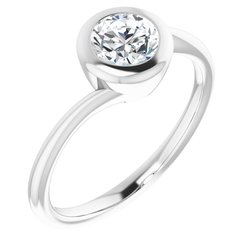 Bezel-Style Solitaire Engagement Ring or Band