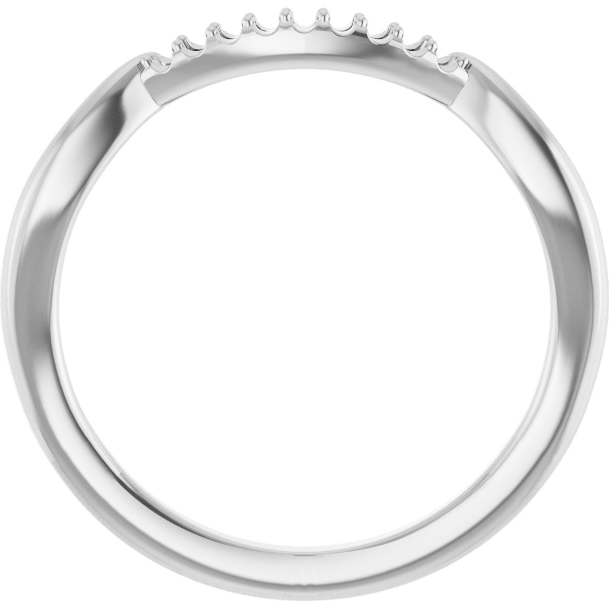 14K White .06 CTW Natural Diamond Matching Band  -2