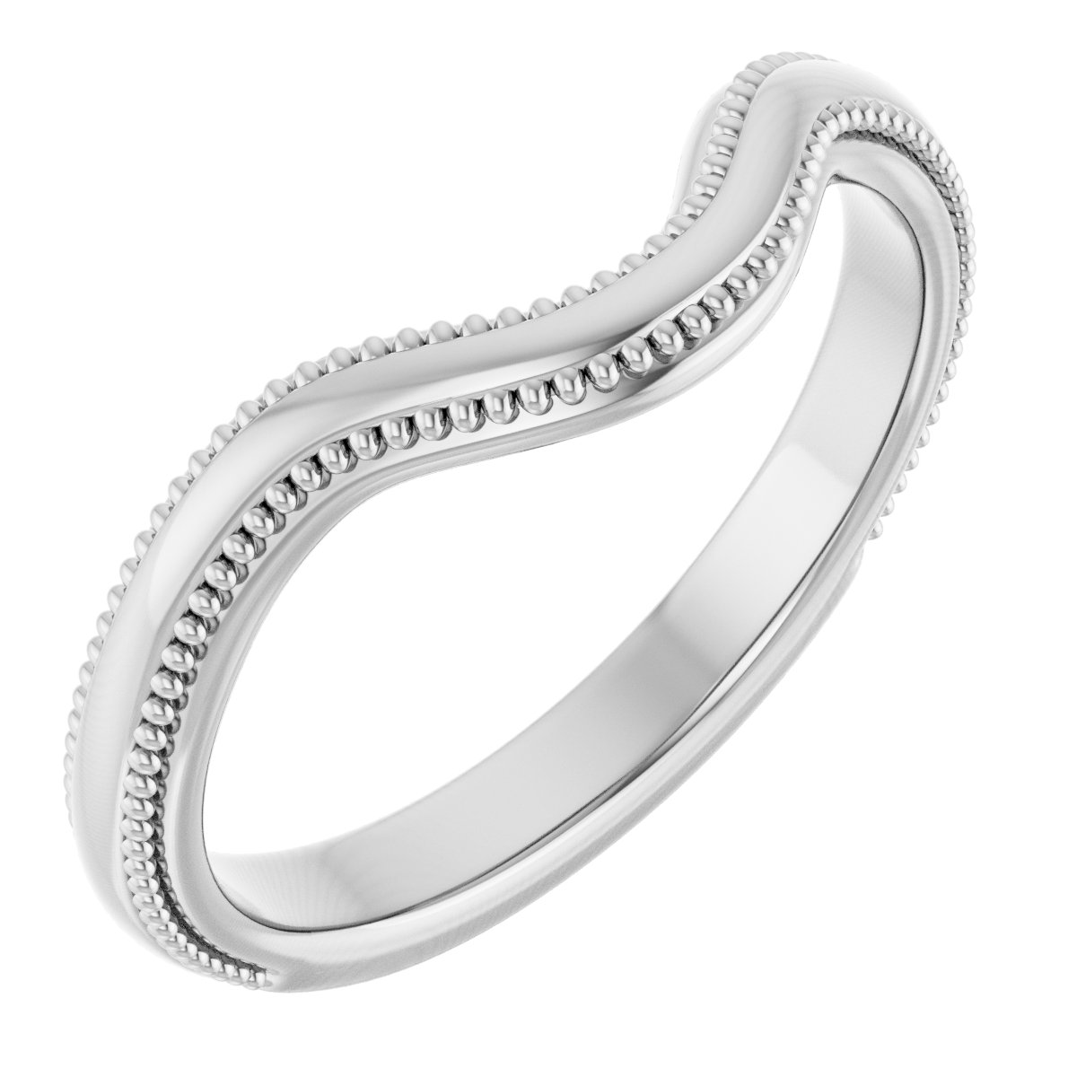 14K White Vintage-Inspired Matching Band