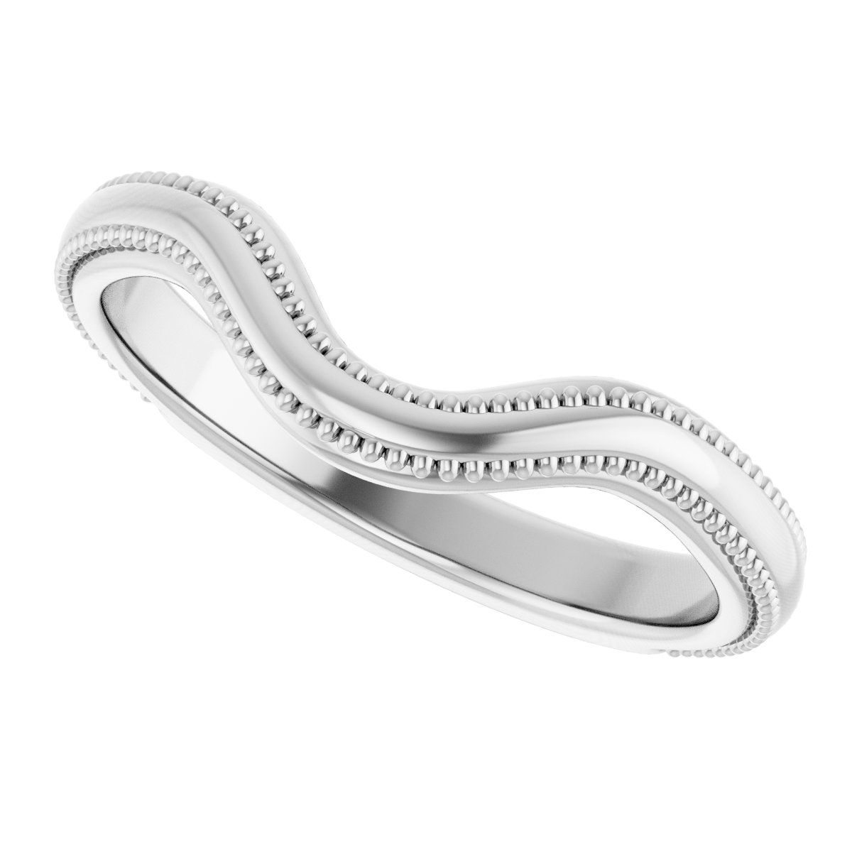 14K White Vintage-Inspired Matching Band