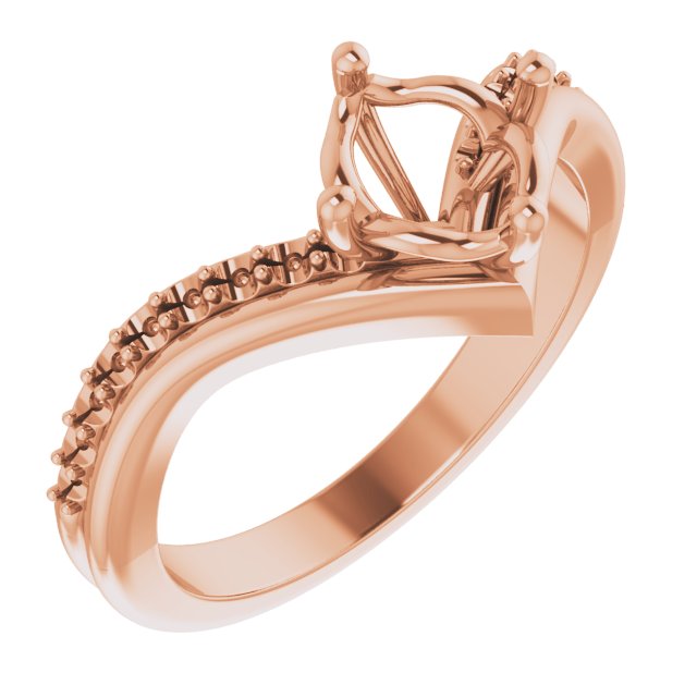 Accented Asymmetric Engagement Ring or Band