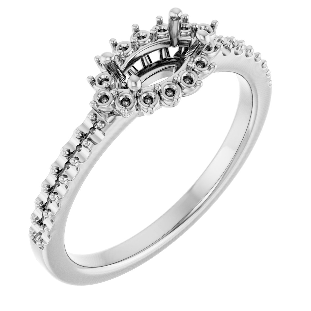 14K White 8x4 mm Marquise 1/4 CTW Natural Diamond Semi-Set Engagement Ring  