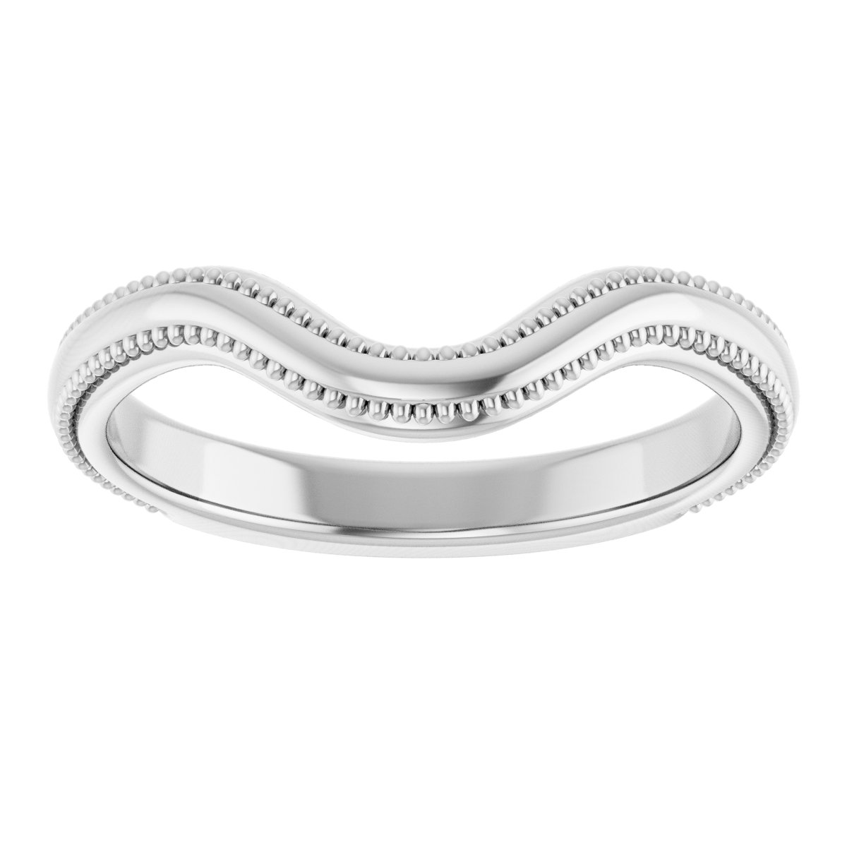 14K White Vintage-Inspired Matching Band