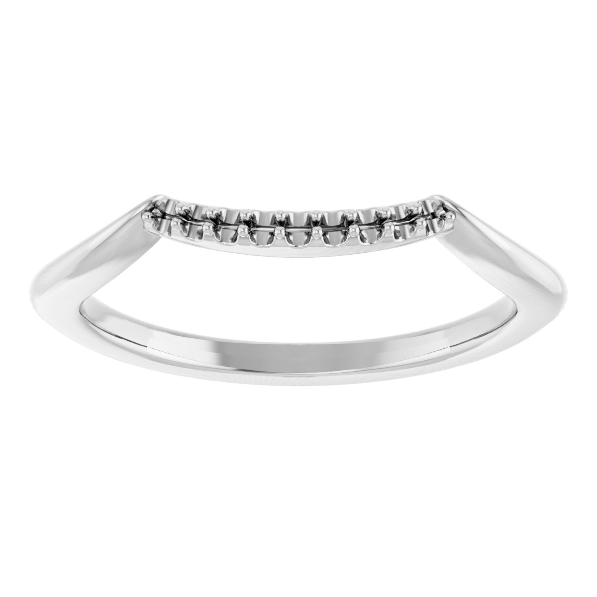 14K White .06 CTW Natural Diamond Matching Band  -3