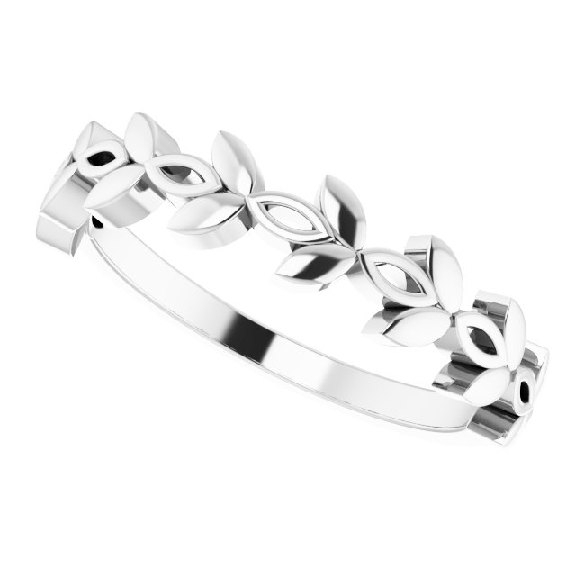 Sterling Silver Stackable Floral Ring