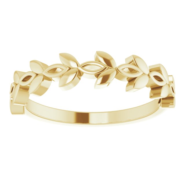 14K Yellow Stackable Floral Ring