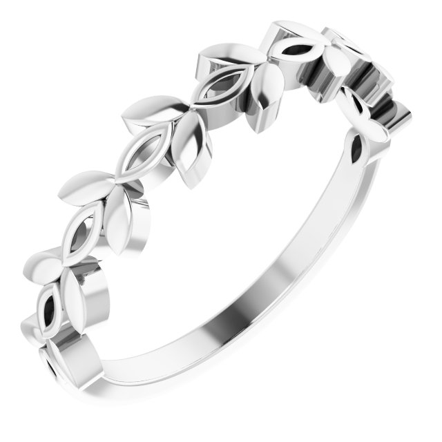 Sterling Silver Stackable Floral Ring