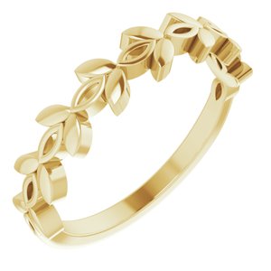 14K Yellow Stackable Floral Ring