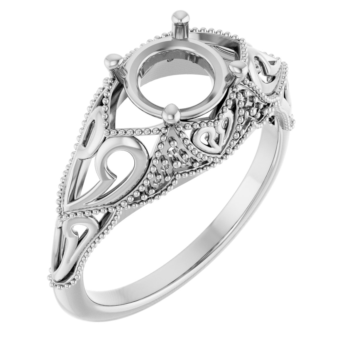 Accented Vintage-Inspired Engagement Ring or Band