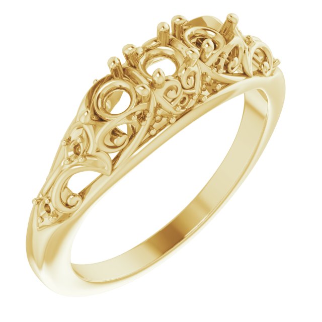 Three-Stone Vintage-Inspired Anniversary Band