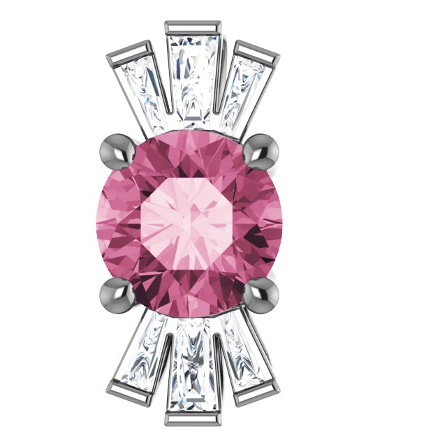 14K Rose Pink Tourmaline and .167 CTW Diamond Pendant Ref. 16155433