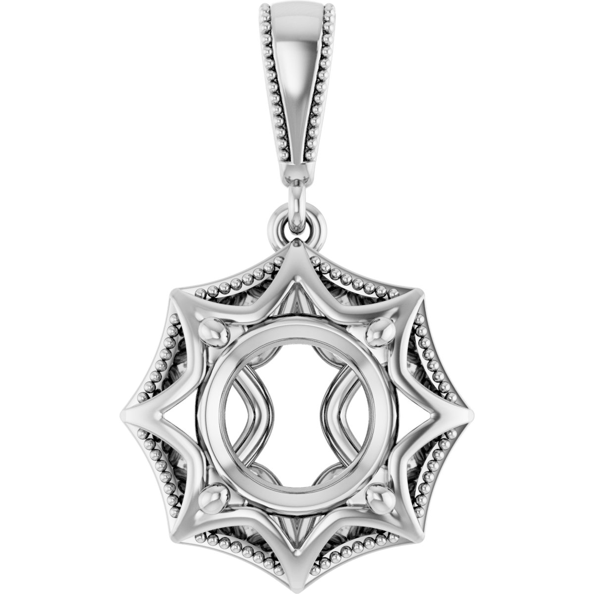 Beaded Solitaire Pendant