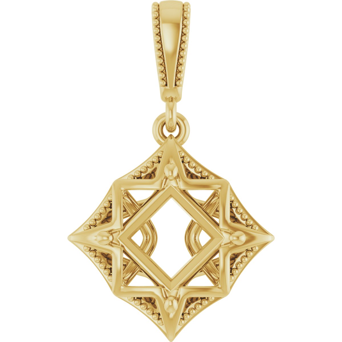Beaded Solitaire Pendant