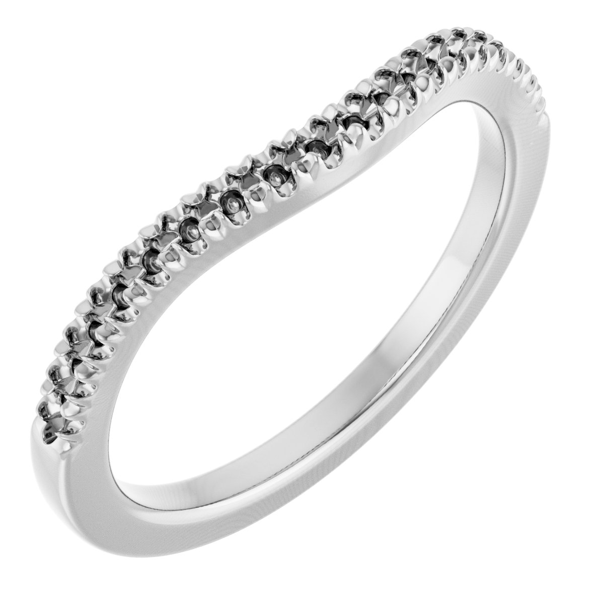 14K White 1/4 CTW Diamond French-Set Matching Band