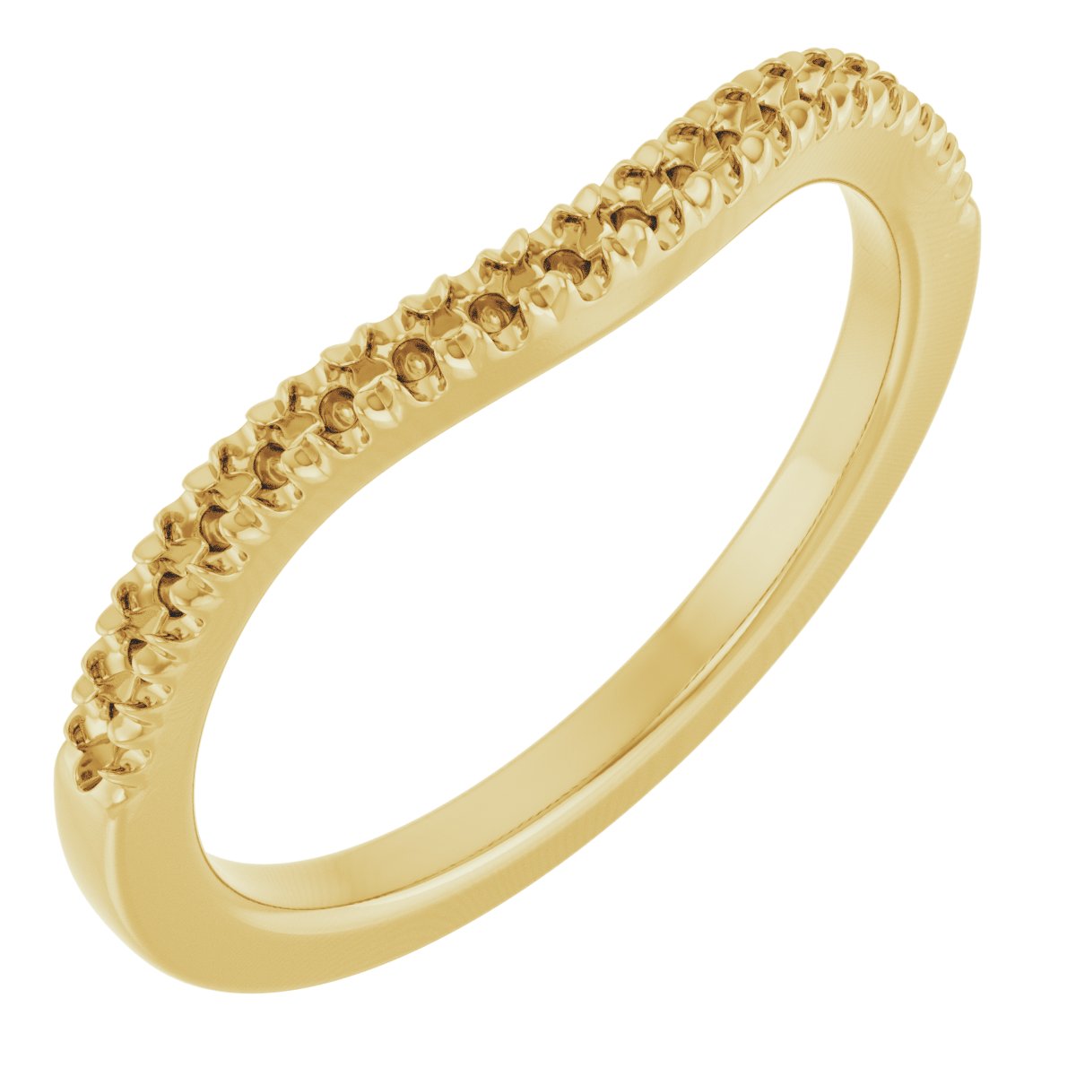 14K Yellow 1/4 CTW Diamond French-Set Matching Band