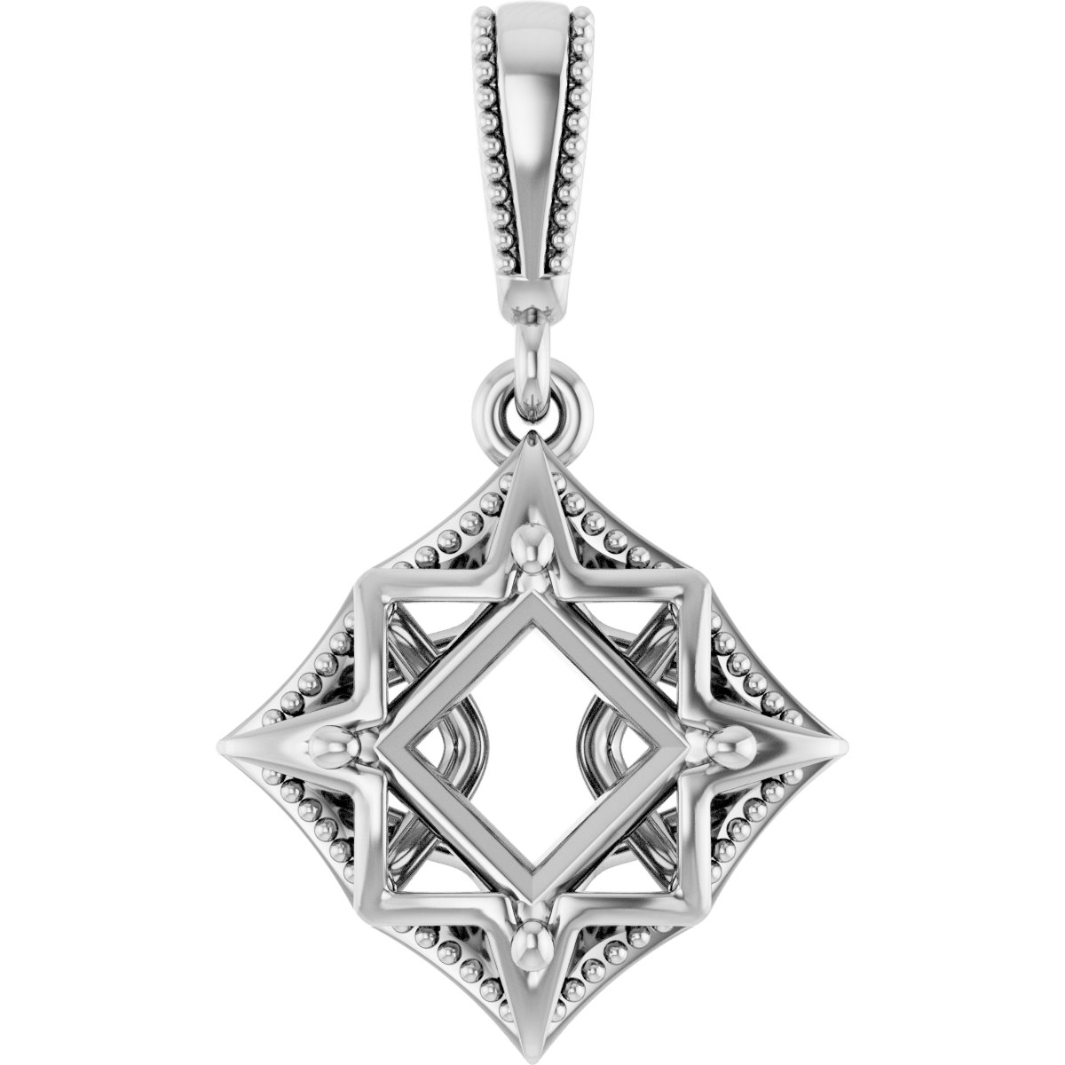 Beaded Solitaire Pendant