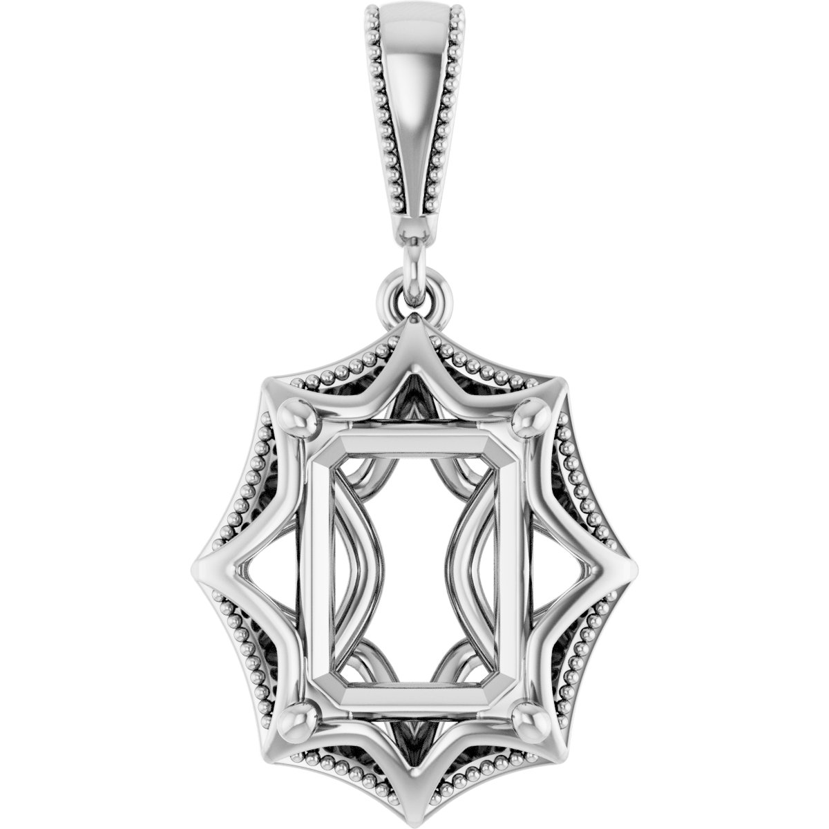 Beaded Solitaire Pendant