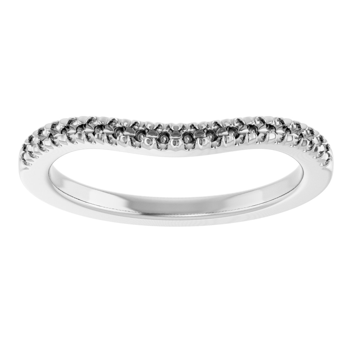 14K White Gold 1/4 CTW Natural Diamond French-Set Matching Band