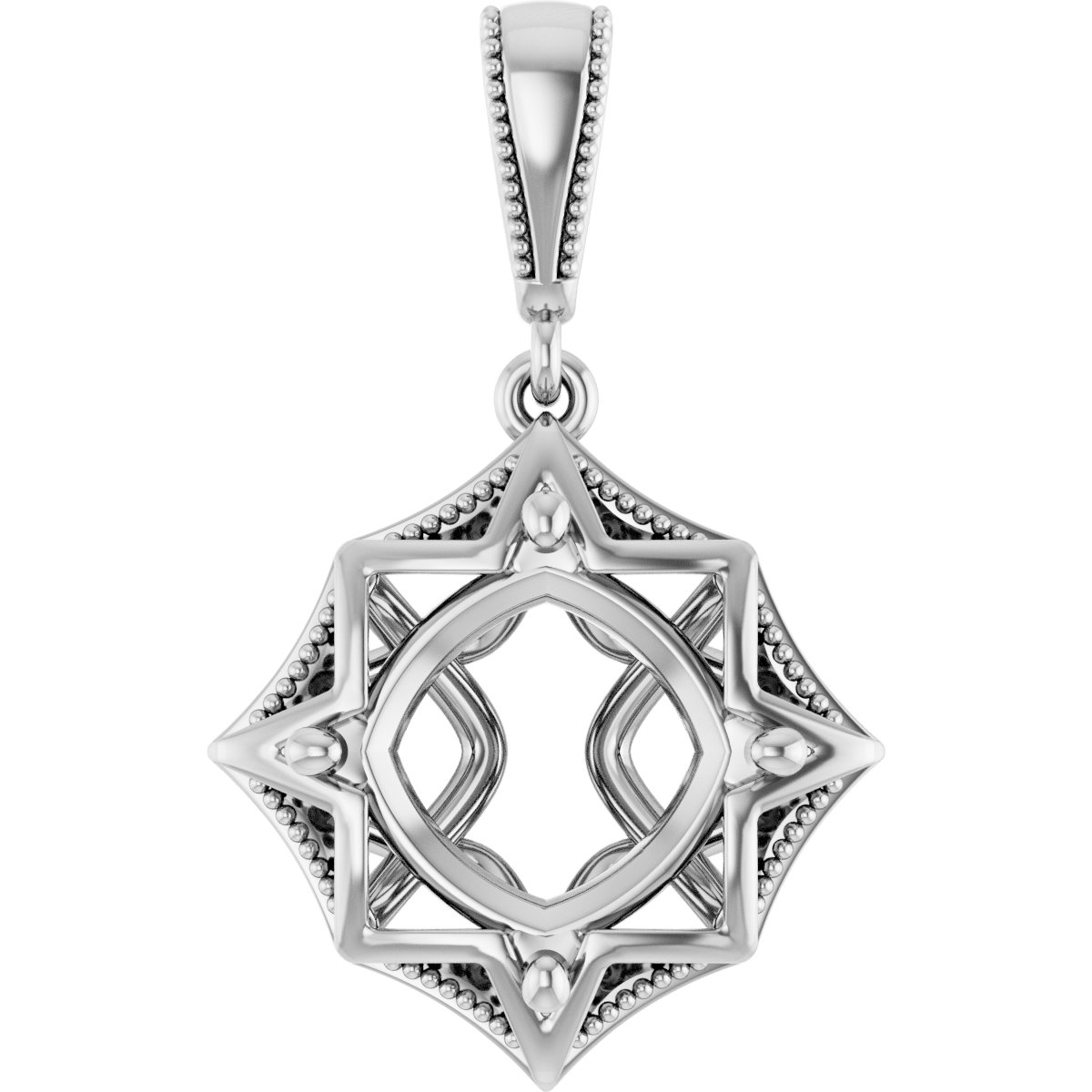Beaded Solitaire Pendant