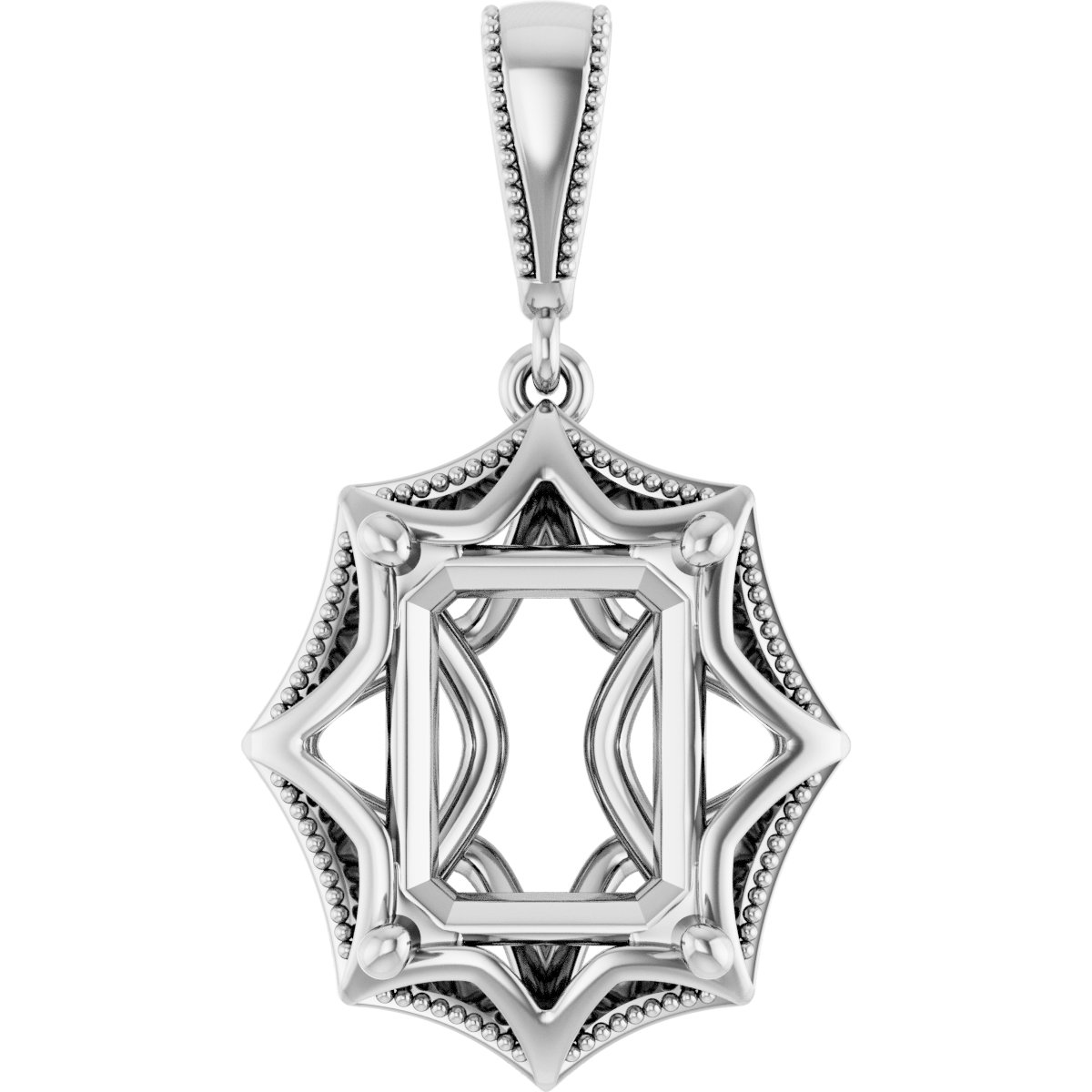 Beaded Solitaire Pendant