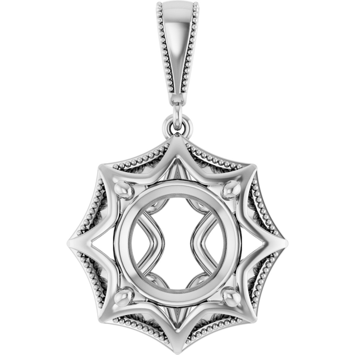 Beaded Solitaire Pendant