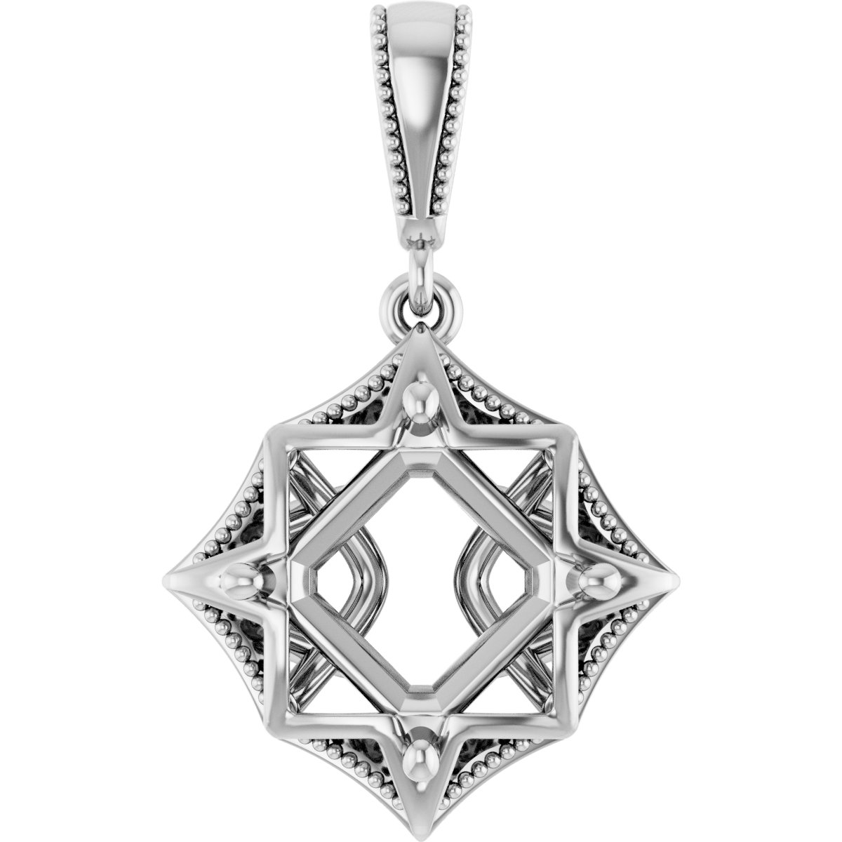 Beaded Solitaire Pendant