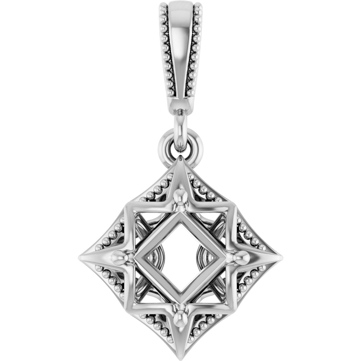 Beaded Solitaire Pendant