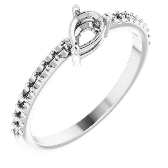 14K White Sapphire & 1/6 CTW Diamond Ring  