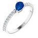 14K White Lab-Grown Blue Sapphire & 1/6 CTW Natural Diamond Ring