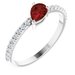 Sterling Silver Natural Mozambique Garnet & 1/6 CTW Natural Diamond Ring