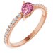 14K Rose Natural Pink Tourmaline & 1/6 CTW Natural Diamond Ring