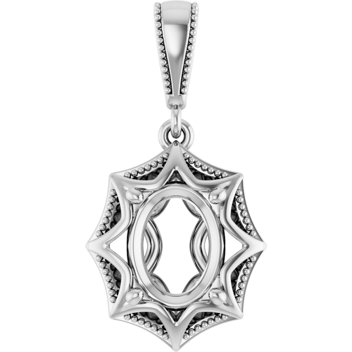 Beaded Solitaire Pendant