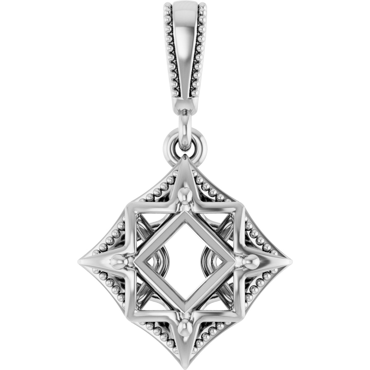 Beaded Solitaire Pendant