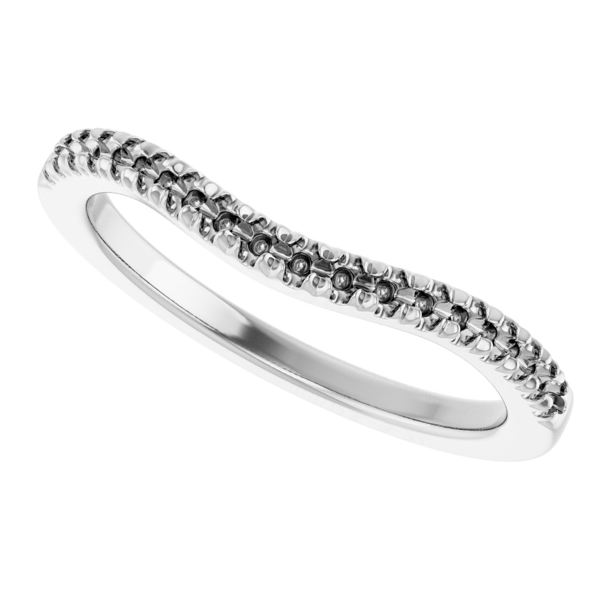 14K White Gold 1/4 CTW Natural Diamond French-Set Matching Band