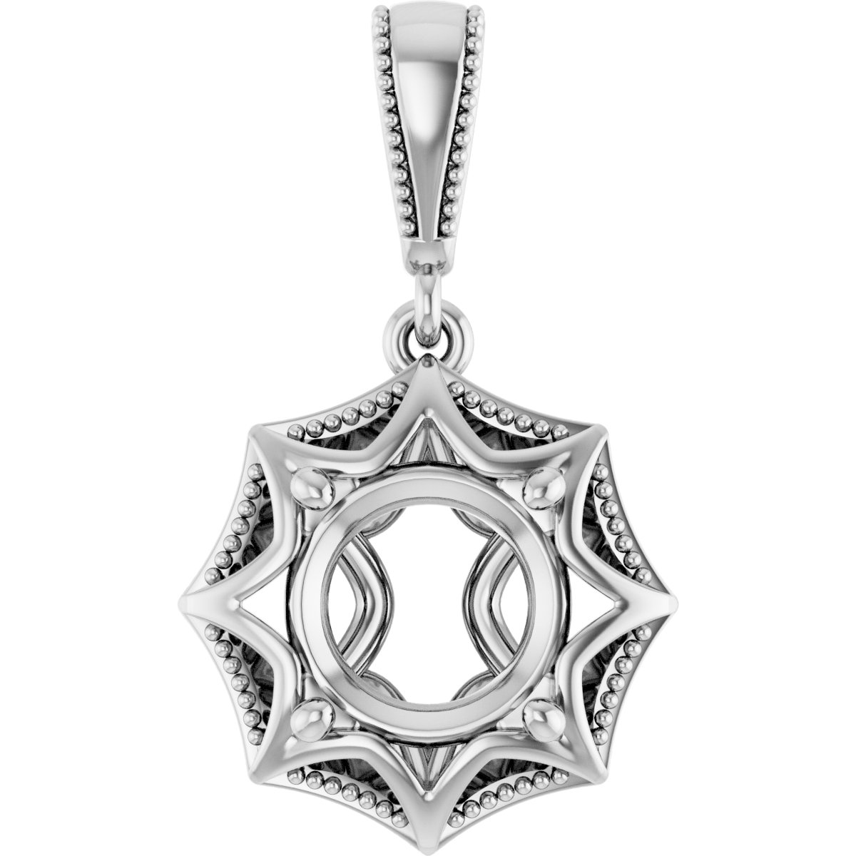 Beaded Solitaire Pendant
