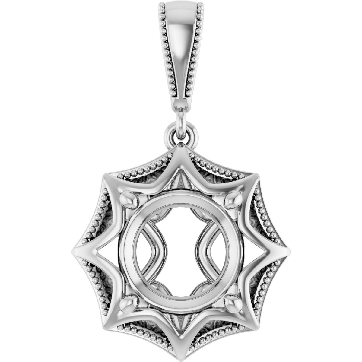 Beaded Solitaire Pendant