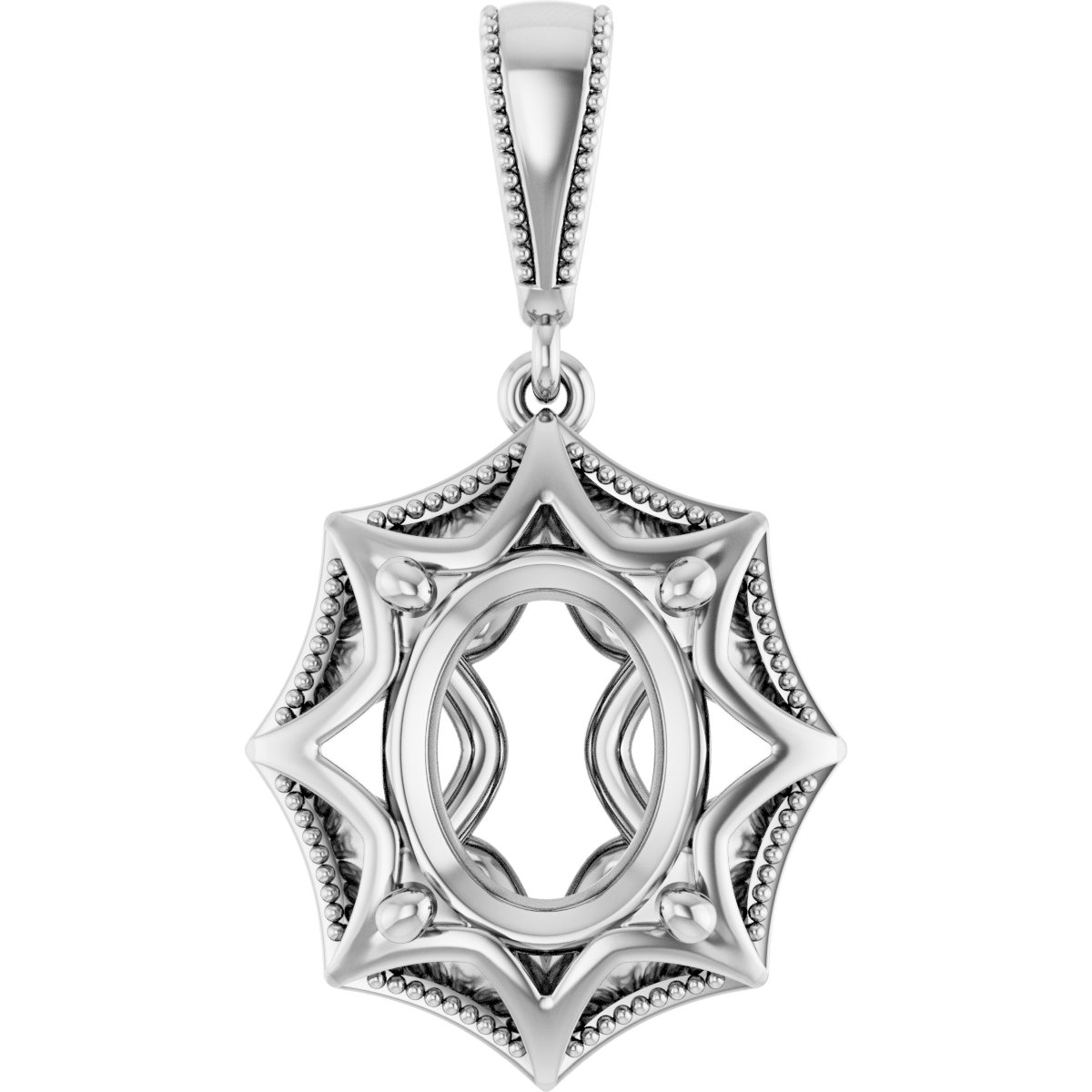 Beaded Solitaire Pendant