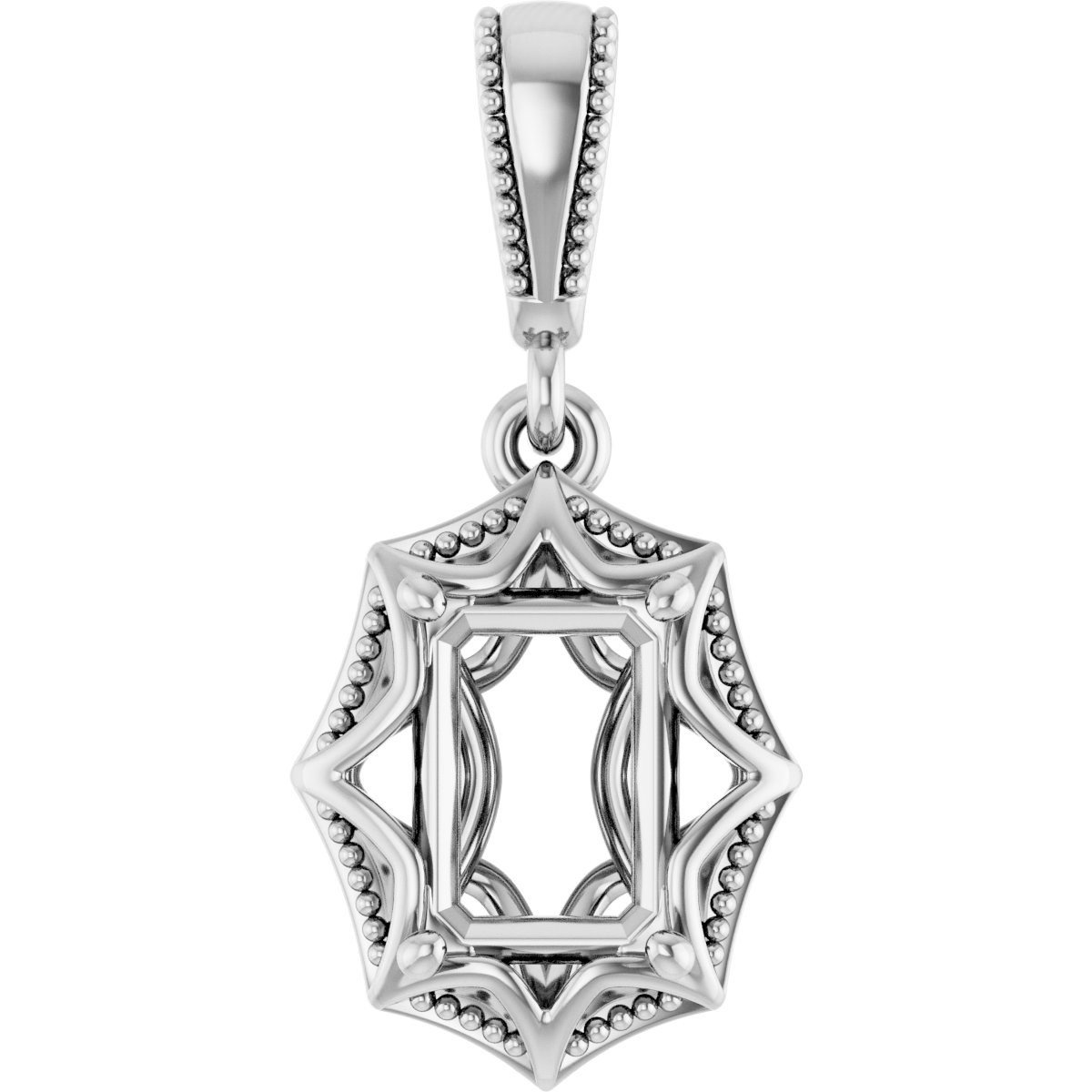 Beaded Solitaire Pendant