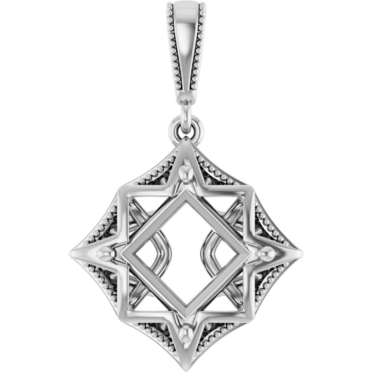 Beaded Solitaire Pendant
