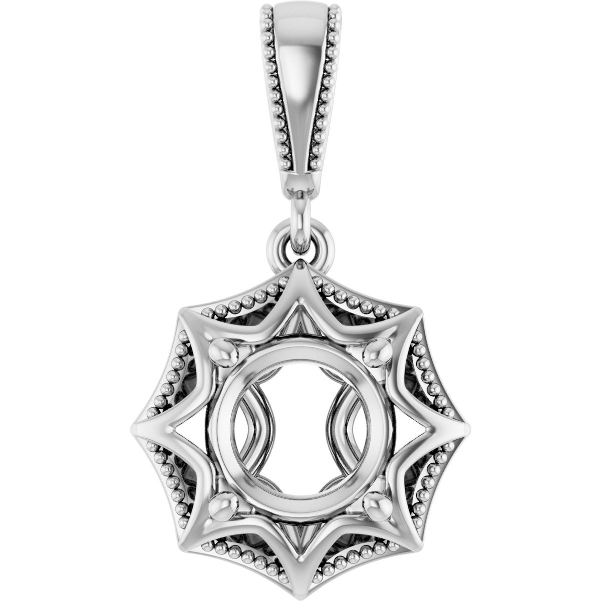 Beaded Solitaire Pendant