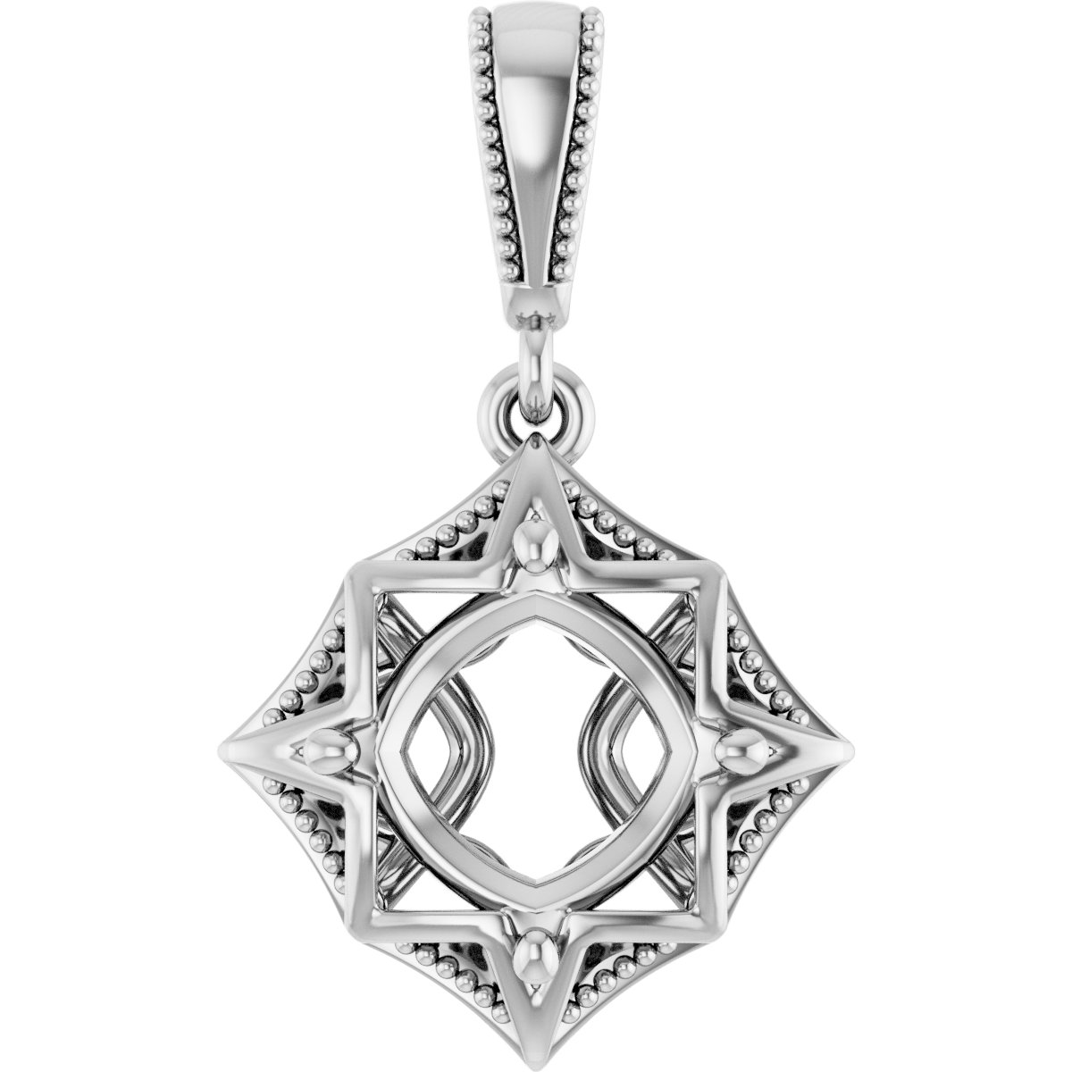 Beaded Solitaire Pendant