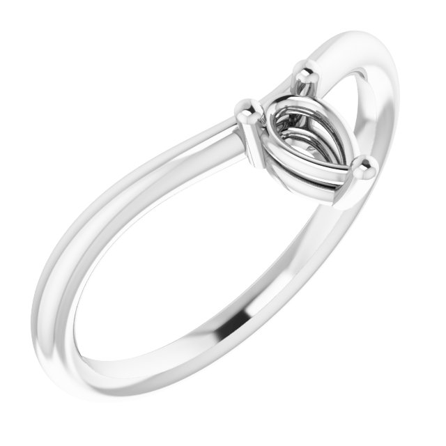 14K White 1-Stone Family Ring Mounting 