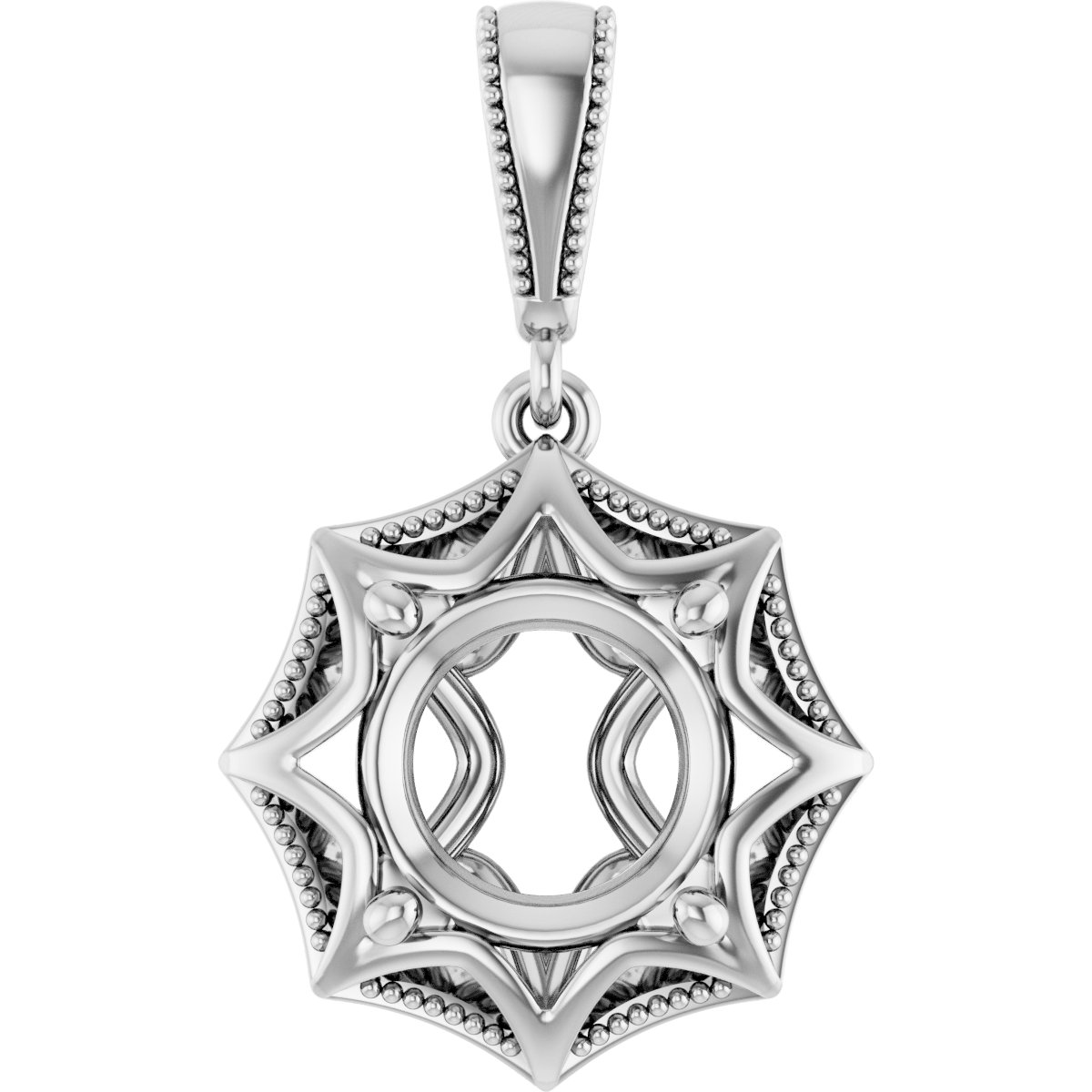 Beaded Solitaire Pendant