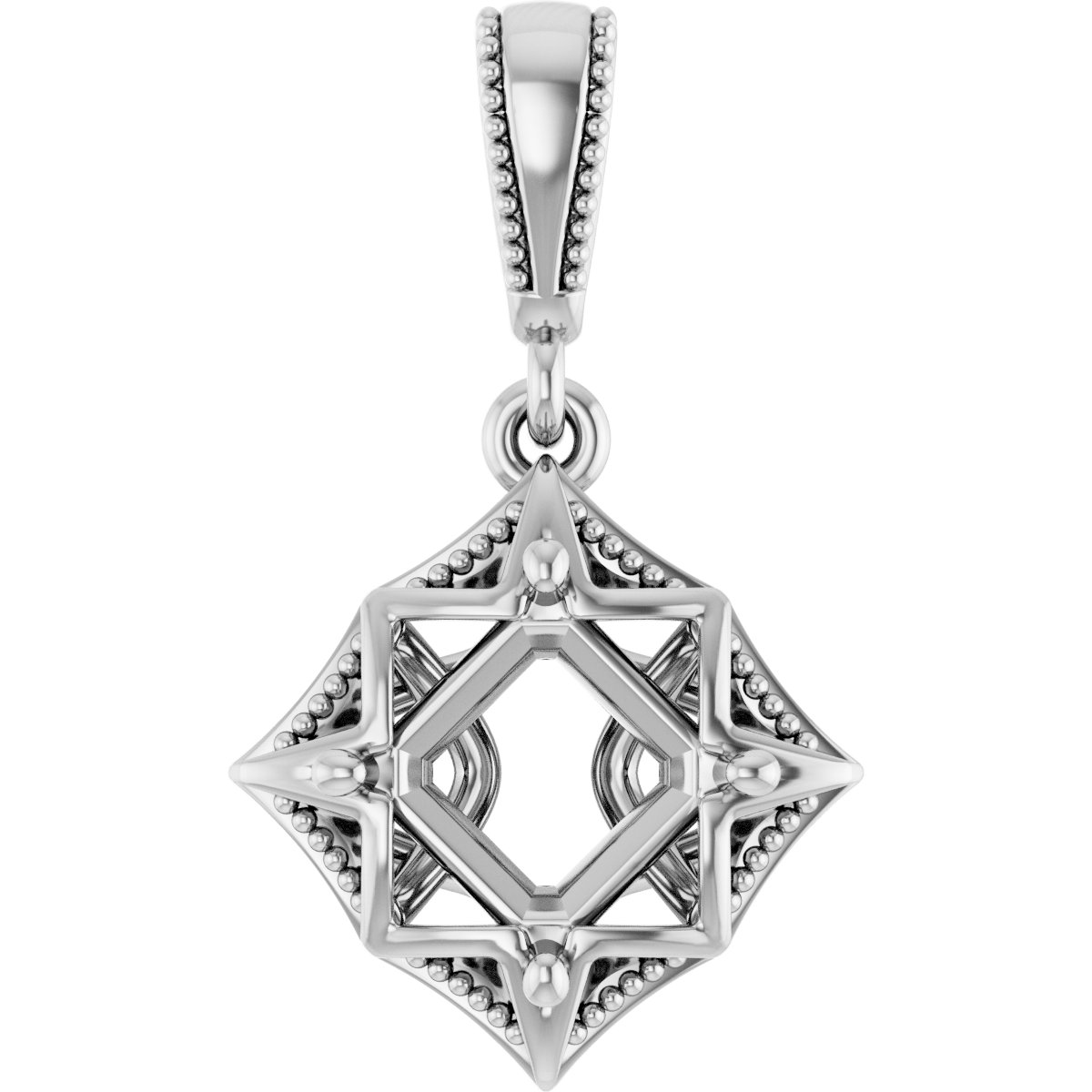Beaded Solitaire Pendant
