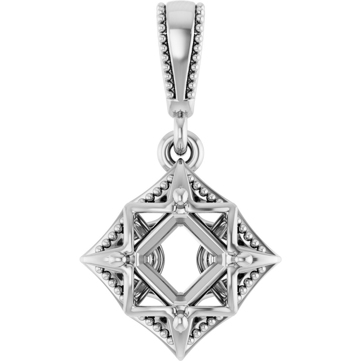 Beaded Solitaire Pendant