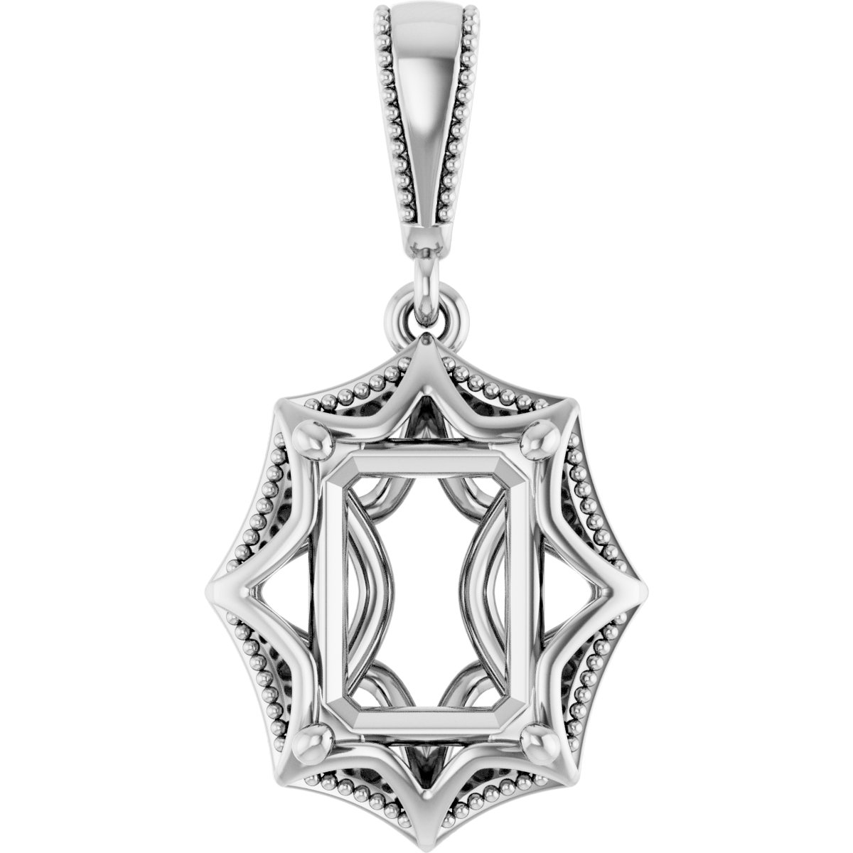 Beaded Solitaire Pendant