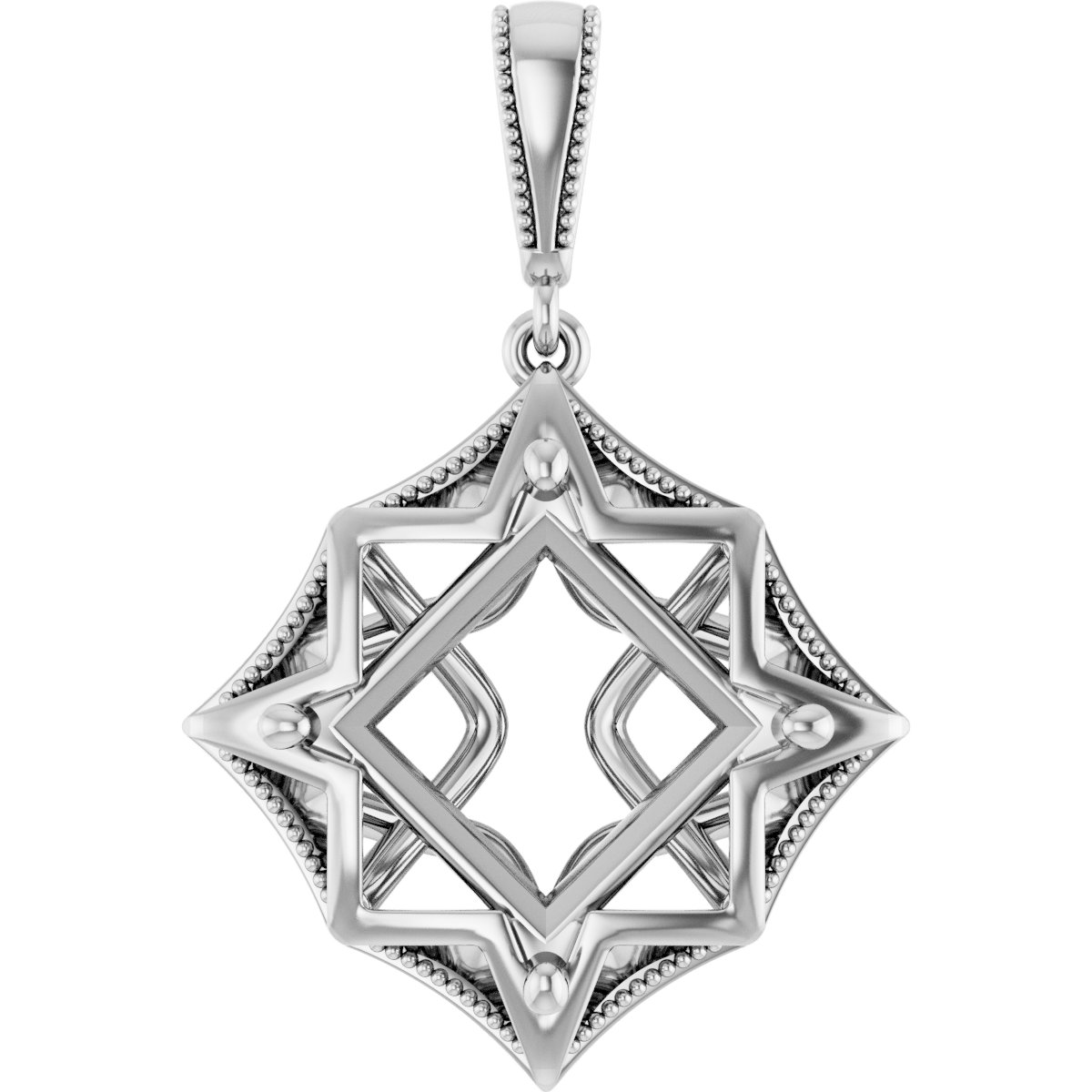 Beaded Solitaire Pendant