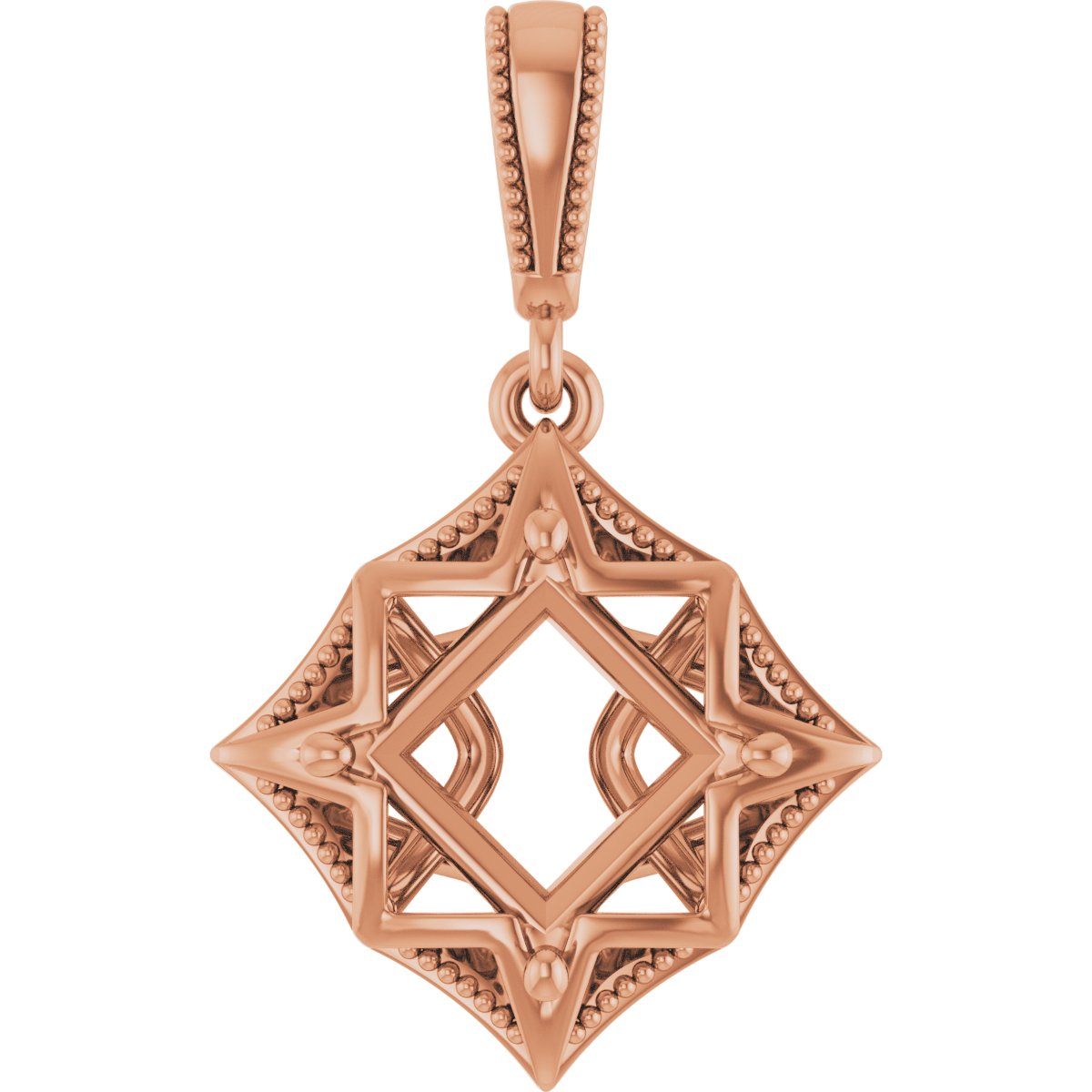 Beaded Solitaire Pendant