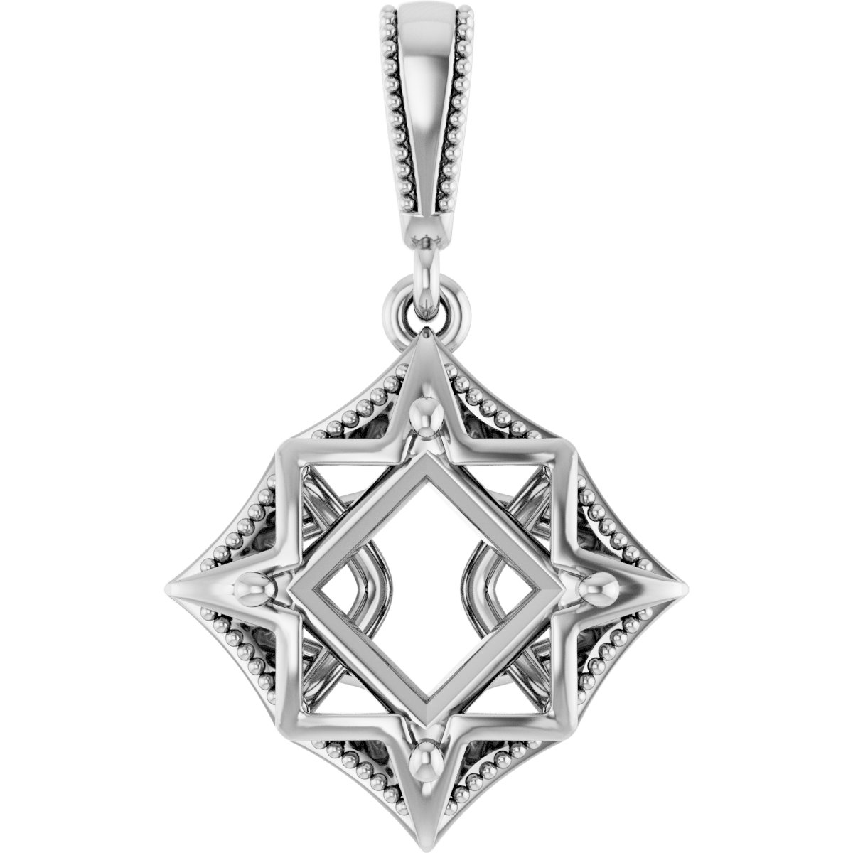 Beaded Solitaire Pendant